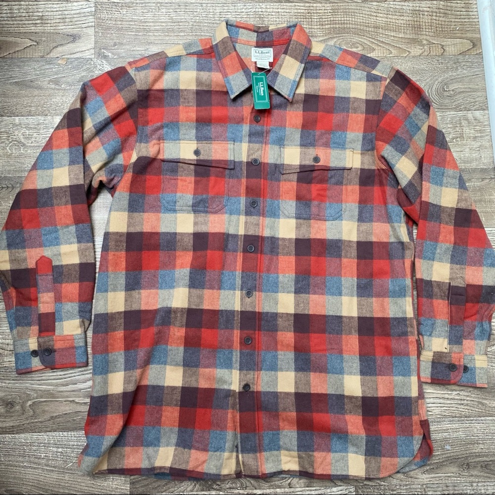 NWT LL Bean Chamois Plaid Flannel Shirt - Picture 14 of 14